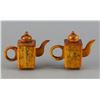 Image 1 : Pair of Bone Carved Teapot Shaped Snuff Bottles