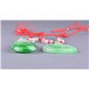 Image 3 : Set of Two Chinese Green/White Hardstone Pendants