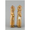 Image 2 : Pair of Chinese Yellow Hardstone Carved Figures