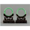 Image 1 : Pair of Chinese Emerald Green Jadeite Bangles