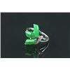 Image 1 : Chinese Emerald Green Jadeite 18K Ring w/ Cert
