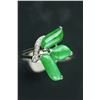 Image 2 : Chinese Emerald Green Jadeite 18K Ring w/ Cert