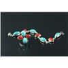 Image 2 : Set of Craved Turquoise Bracelet & Ring