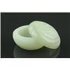 Image 3 : Chinese White Jade Cylindrical Box Butterfly