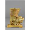 Image 1 : Chinese Carved Yellow Jade Dragon Brush Pot