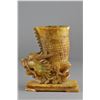 Image 2 : Chinese Carved Yellow Jade Dragon Brush Pot