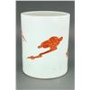 Image 3 : Chinese Copper Red Porcelain Brushpot Qing Period