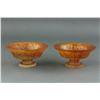 Image 1 : Pair Chinese Horn Carved Stem Cups