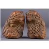 Image 1 : Pair of 18th Century Bamboo Carved Fu Lions