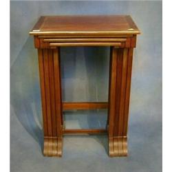 A 19th Century quartetto of mahogany tables with brass inlay, 20" £600-800...