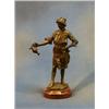 Image 1 : Kossowski, a bronze figure of a standing Inn Keeper, raised on a circular red veined marble base,...