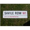 Image 1 : An enamelled City of Westminster street sign "Savile Row W1" £500-700...