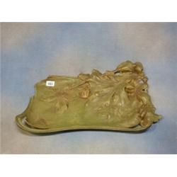 Delauney, an Art Nouveau cast iron tray decorated maple leaf 20" £150-250...
