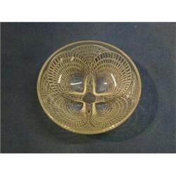 A circular Lalique glass bowl, the base marked R Lalique France no. 3204 with scallop shell decor...