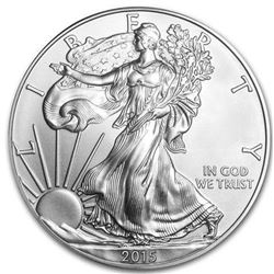 AMERICAN EAGLE 2015 ONE TROY OUNCE SILVER COIN .999 FINE BU