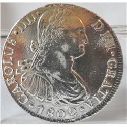 1802 Spanish Silver Coin Carlos IV Monarchi 8 Reales