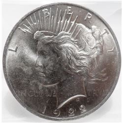 1922 P Ucirculated Silver Peace Dollar