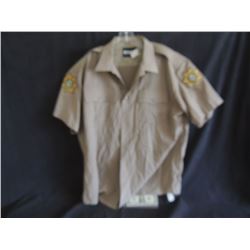 WALKING TALL SCREEN USED BUFORD COUNTY SHERIFF SHIRT WITH PATCHES