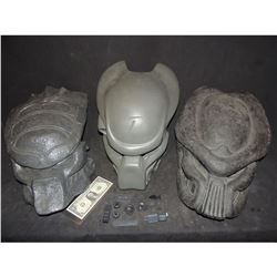 ALIEN VS PREDATOR LOT OF 3 HELMET CASTINGS WITH PARTS