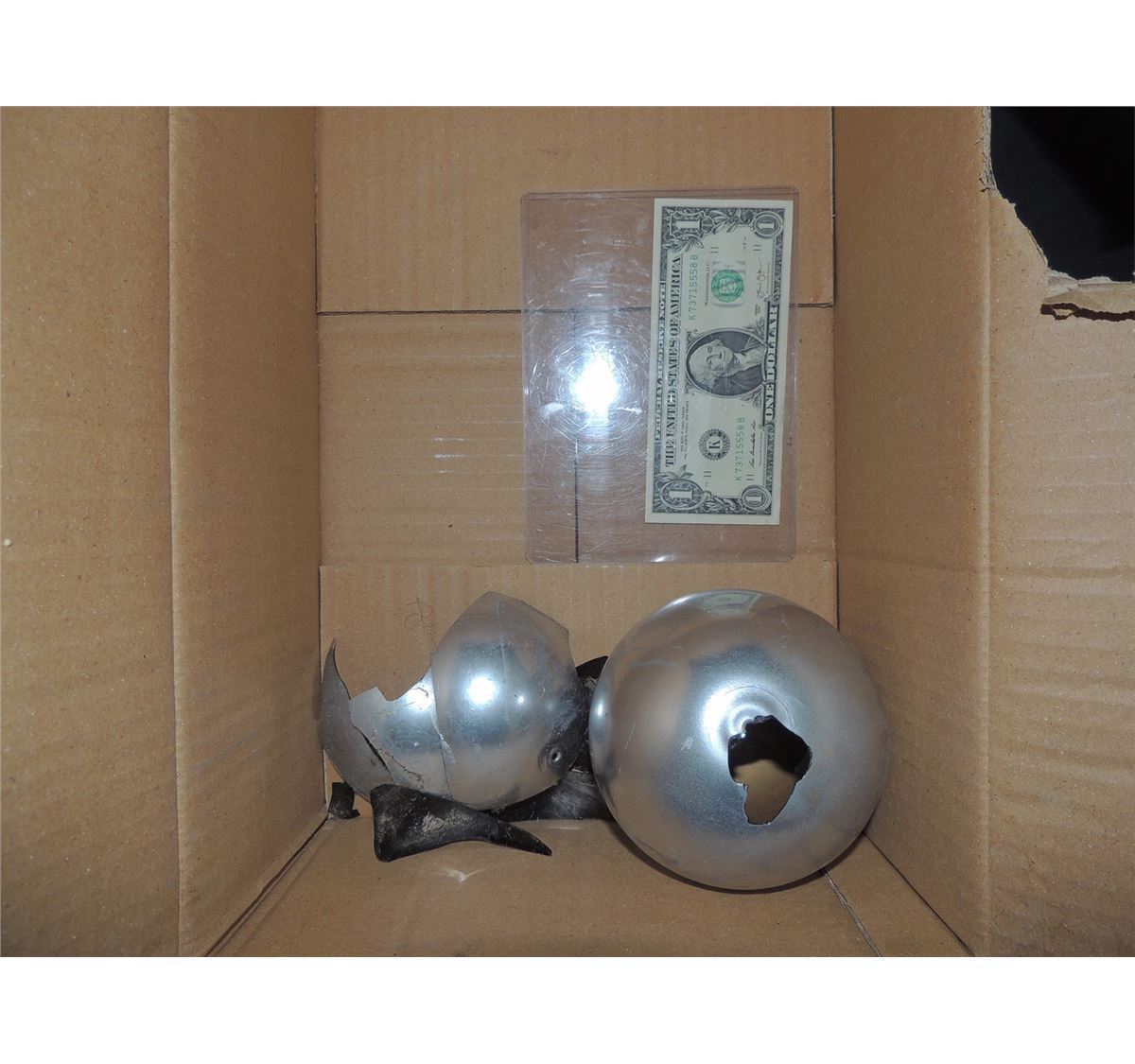 PHANTASM III LORD OF THE DEAD SCREEN USED SILVER STUNT BALLS 2 BROKEN BALLS