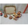 Image 4 : LOT 5 VINTAGE RESIN MINIATURE TEA SETS