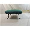 Image 1 : SMALL METAL FOOTED STOOL GREEN & BLUE STRIPED