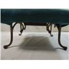 Image 2 : SMALL METAL FOOTED STOOL GREEN & BLUE STRIPED