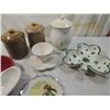 Image 2 : LOT 8 MISC CERAMIC SERVING DISHES, JARS,