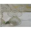 Image 2 : PAIR DEPRESSION GLASS IRIS DOUBLE CANDLESTICK