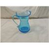 Image 1 : VINTAGE BLUE CRACK GLASS PITCHER