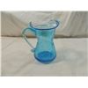 Image 2 : VINTAGE BLUE CRACK GLASS PITCHER