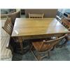 Image 2 : VINTAGE WOODEN TABLE & 4 CHAIRS