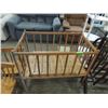 Image 1 : VINTAGE WOODEN BABY CRADDLE CRIB