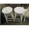 Image 1 : PAIR WHITE WOODEN STOOLS