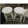 Image 2 : PAIR WHITE WOODEN STOOLS