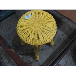 YELLOW WICKER STOOL