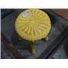 Image 1 : YELLOW WICKER STOOL