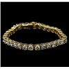 Image 1 : 14KT Yellow Gold 16.07ctw Diamond Tennis Bracelet