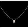 Image 1 : 14KT White Gold 0.56ct Diamond Pendant With Chain