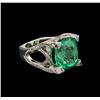 Image 2 : 14.90ct Emerald and Diamond Ring - 14KT White Gold