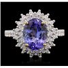 Image 1 : 14KT Two-Tone Gold 3.28ct Tanzanite and Diamond Ring