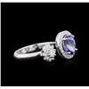 Image 2 : 14KT White Gold 1.28ct Tanzanite and Diamond Ring