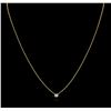 Image 1 : 14KT Yellow Gold 0.09ct Diamond Solitaire Necklace