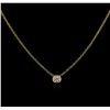 Image 2 : 14KT Yellow Gold 0.09ct Diamond Solitaire Necklace