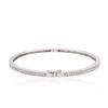 Image 2 : 14KT White Gold 1.01ctw Diamond Bangle Bracelet