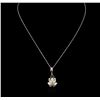 Image 2 : 18KT Two-Tone Gold 0.45ctw Diamond Pendant With Chain