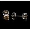 Image 2 : 14KT White Gold 0.81ctw Fancy Brown Diamond Stud Earrings