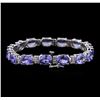 Image 2 : 14KT White Gold 27.90ctw Tanzanite and Diamond Bracelet
