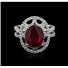 Image 1 : 18KT White Gold 4.47ct Ruby and Diamond Ring