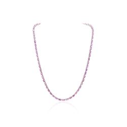 14KT White Gold 15.00ctw Pink Sapphire and Diamond Necklace